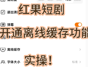 红果短剧怎么下载缓存 红果短剧下载缓存方法【养成方法】